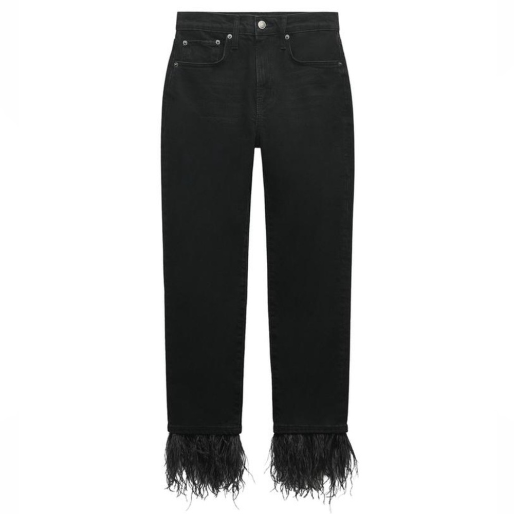 Zara feather jeans